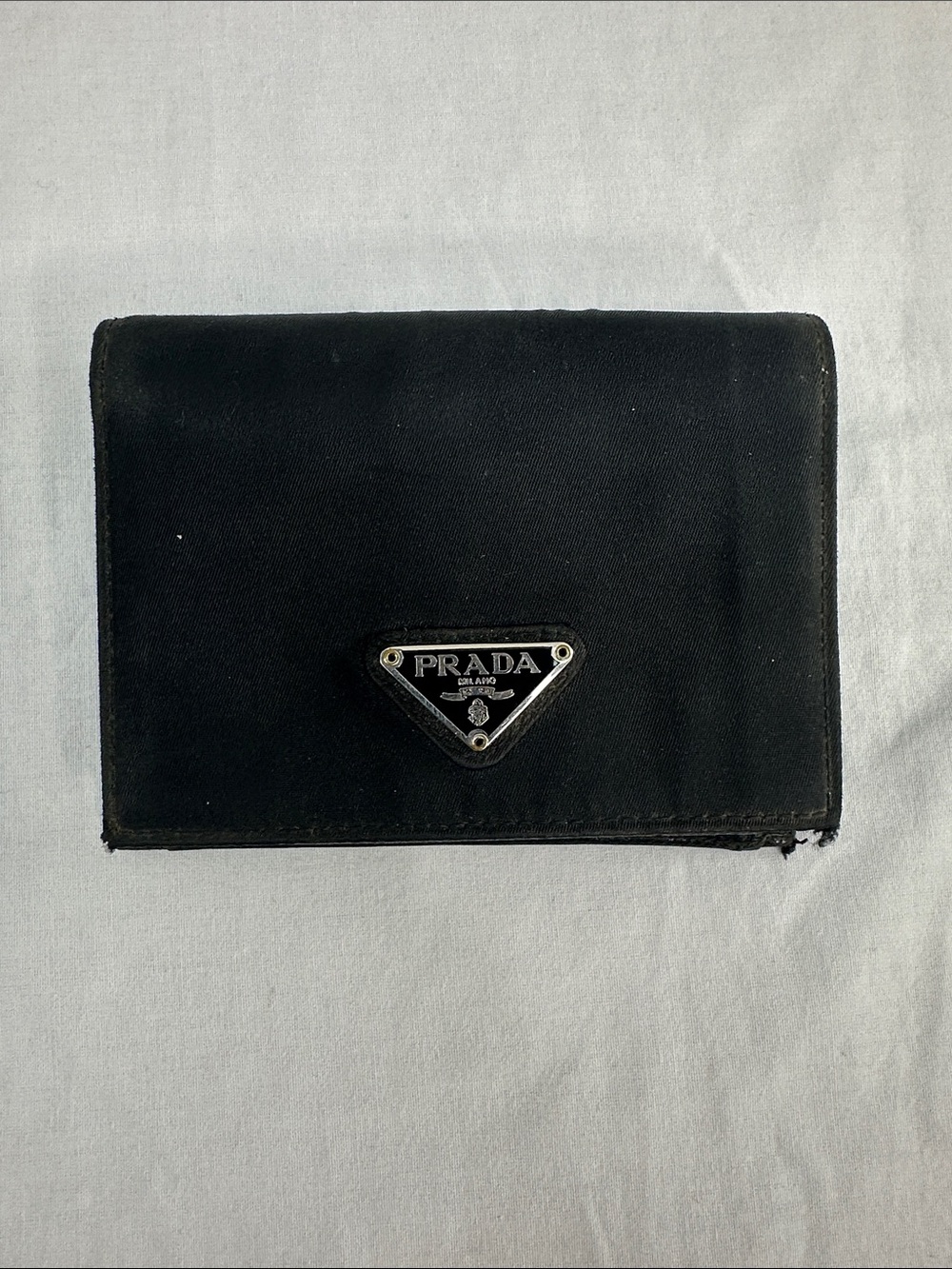 Vintage Prada Nylon & Saffiano Leather Credit Card Bill Change Money Wallet
